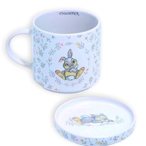 Thumper Coffee Mug and Coaster 16 oz NWT Large Disney Bambi Bunny Cup With Lid